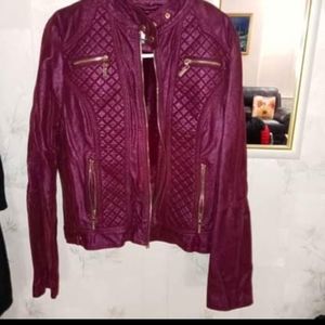 Purple jacket with faux fur lining